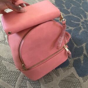 BRAND NEW Pink Faux leather backpack